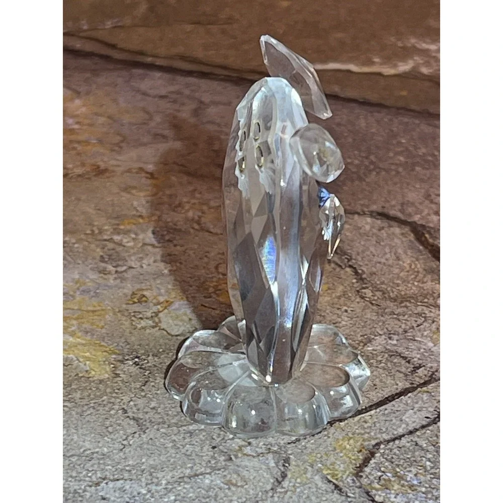 Sklarny Bydzov Crystal Glass Owl Figurine Crystal from Bohemia Handmade